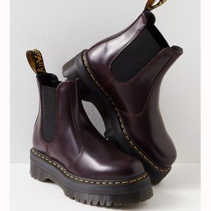 Burgundy Platform Doc Martens